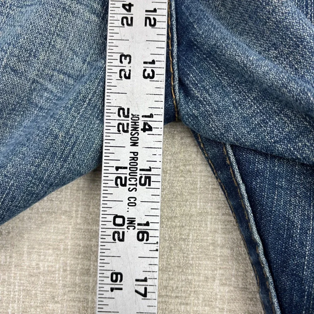 True Religion Mens 34x30 Y2K Distressed Festival  Blue Jeans Patchwork USA Made